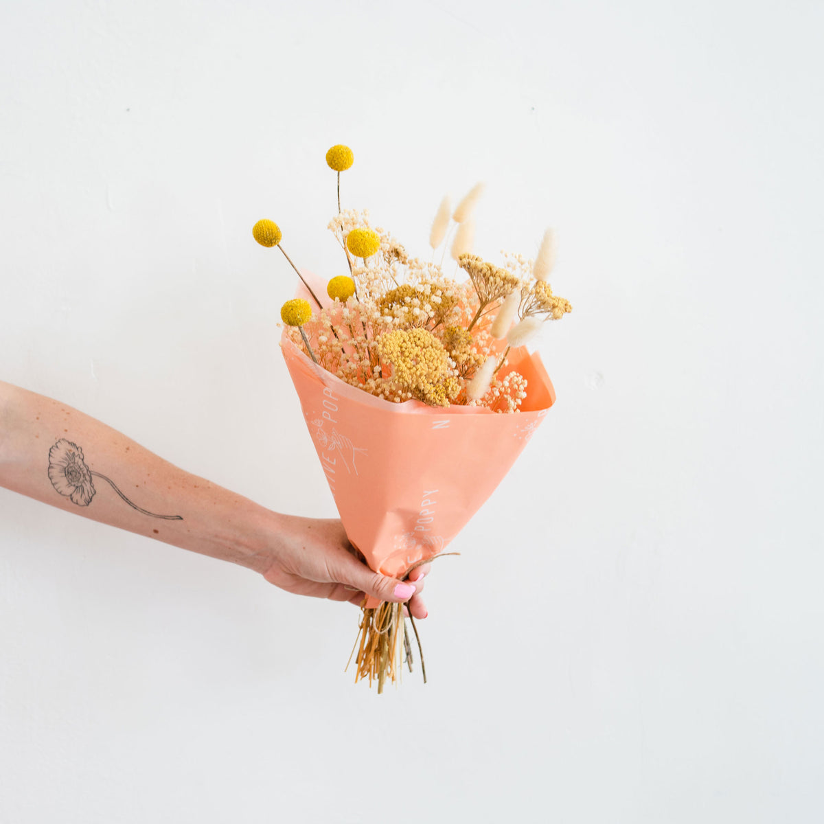 Dried Achillea Bunch Everlasting Dried Flowers Yellow Preserved