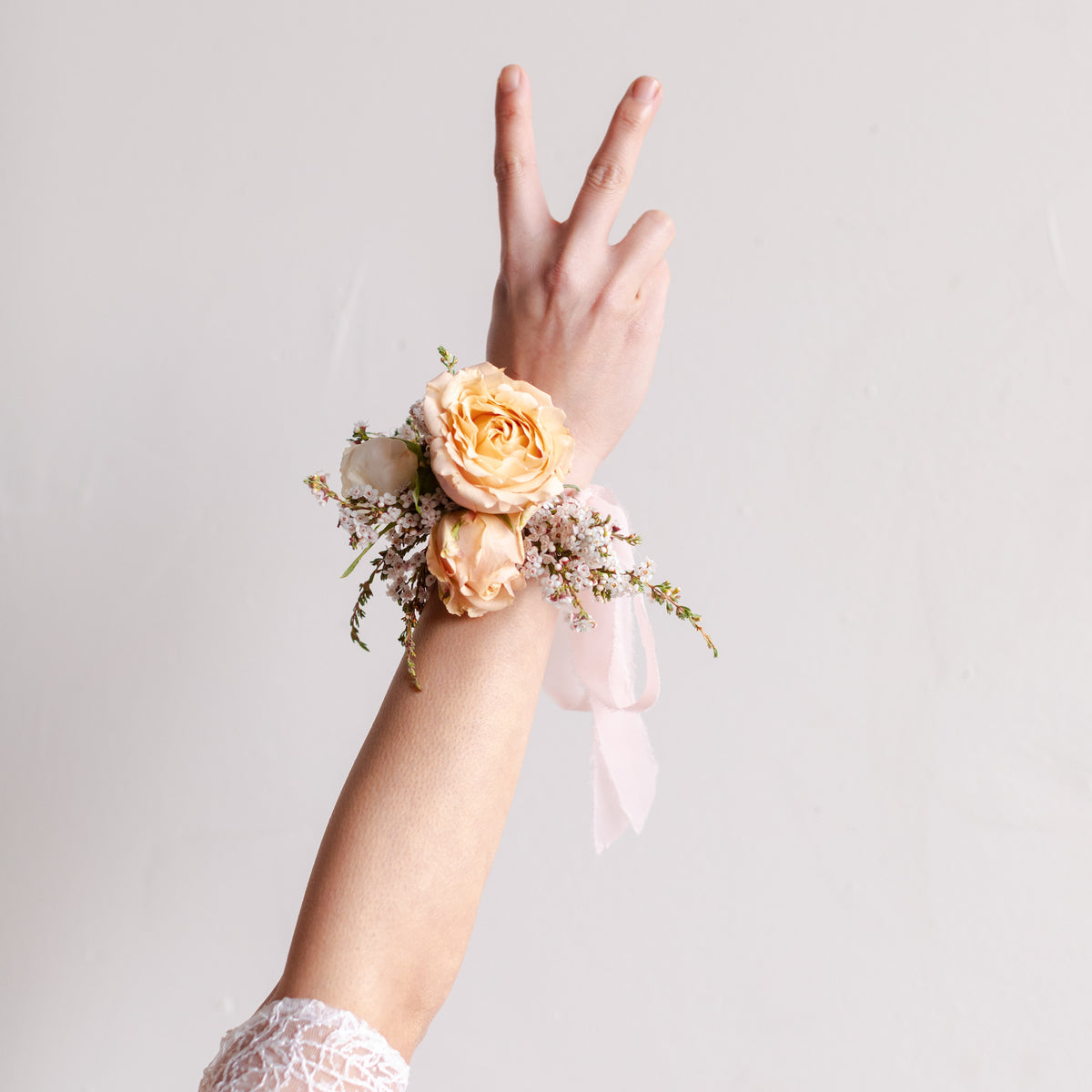 Delicate Bridal Bracelet Dried Flowers Handmade Wrist Corsage