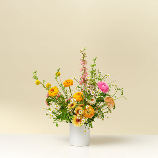 Petite bright + cheery flower arrangement from Native Poppy