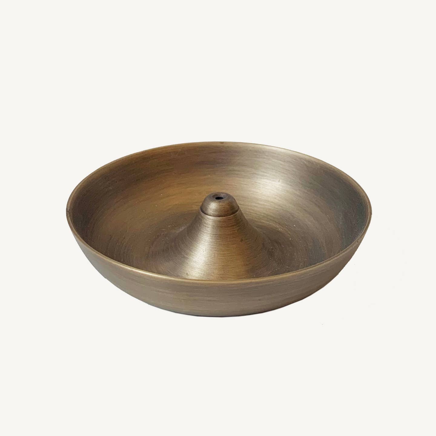 Round brass incense holder