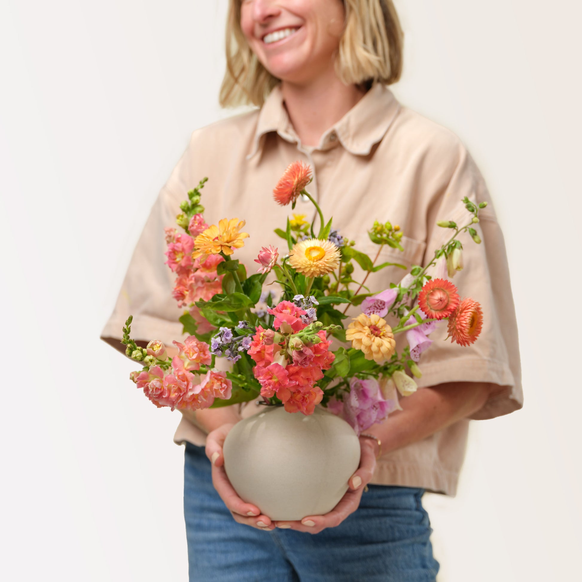 Garden Buddy - Locally-grown flowers in a handmade ceramic bud vase