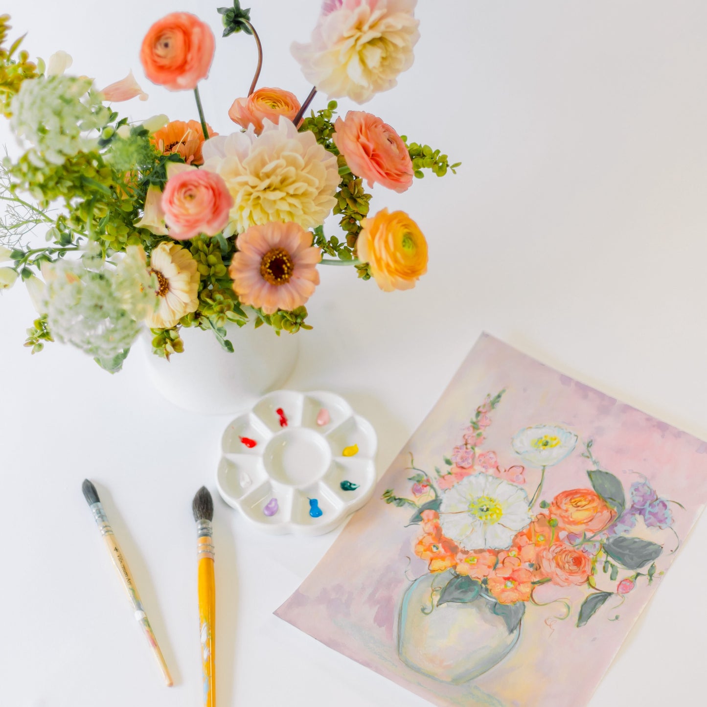 Custom Flower Arranging Workshop +  Floral Painting Class