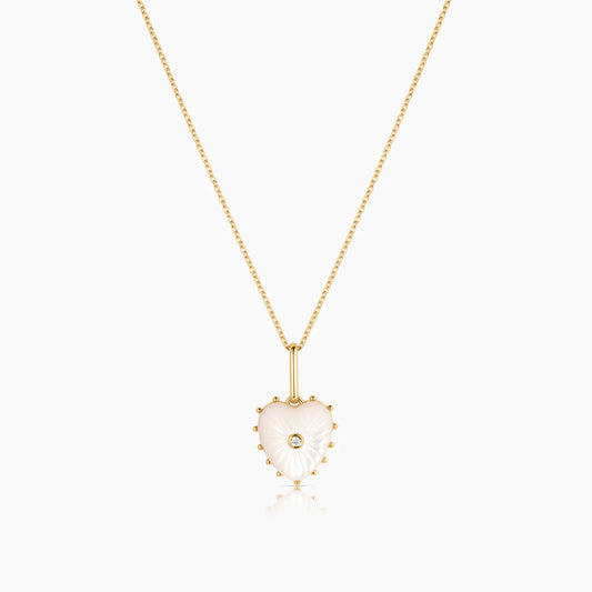 Isabel Mother of Pearl Heart Necklace from Thatch