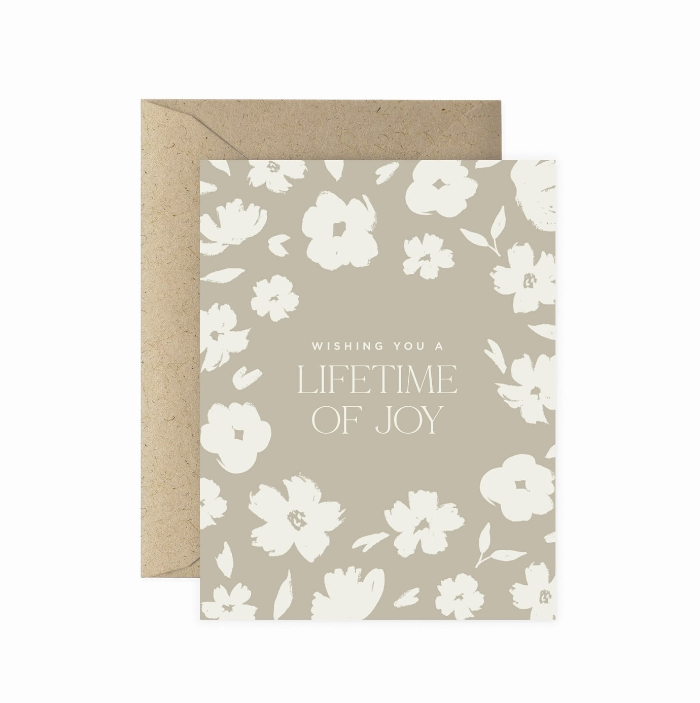 Wishing you a lifetime of joy - wedding card with floral pattern