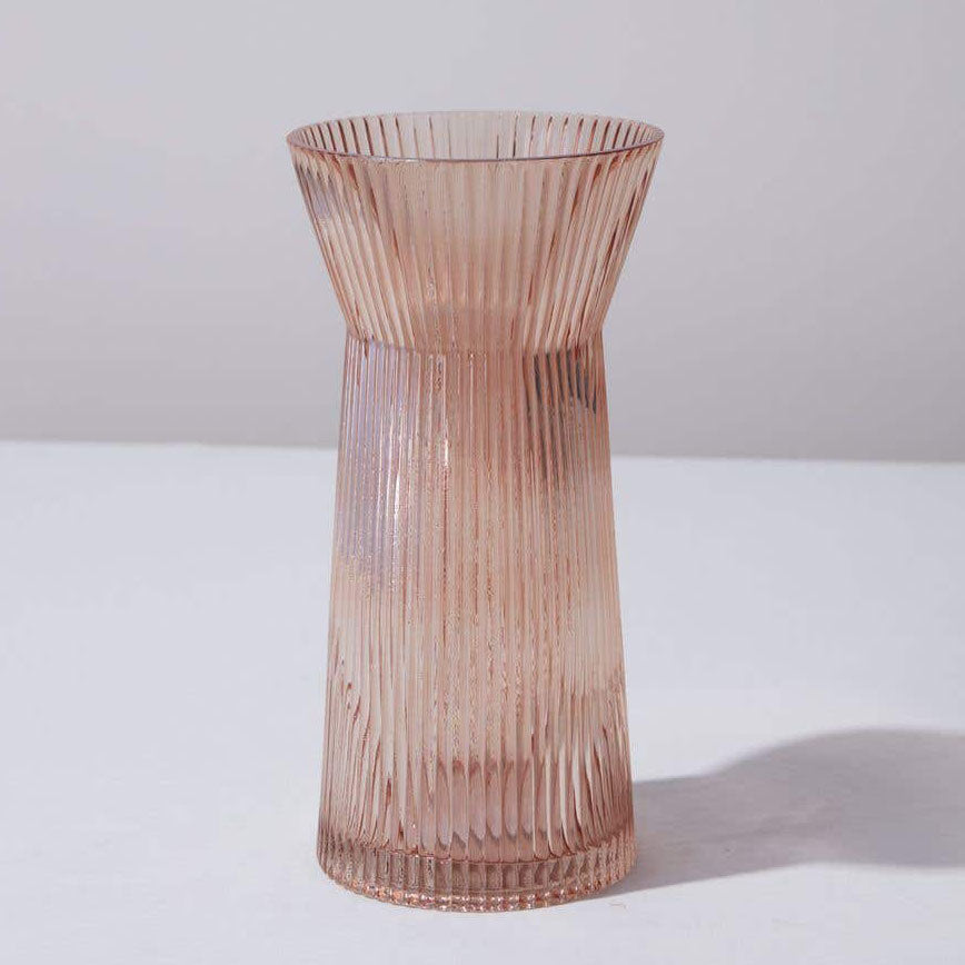 Lyrical Glass Vase with shiny pink surface