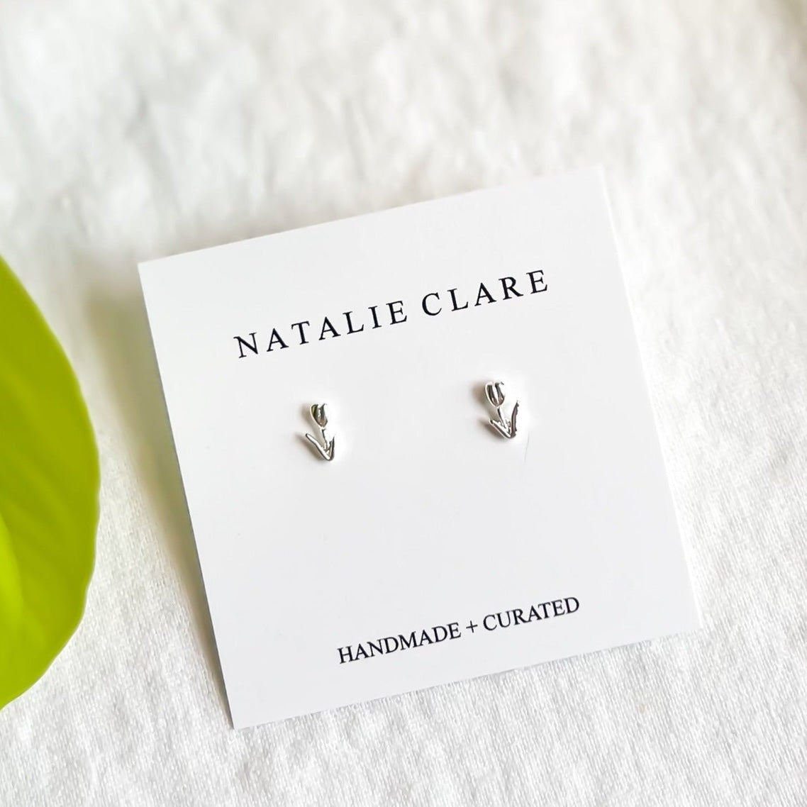 Mini Silver Tulip Studs | Natalie Clare