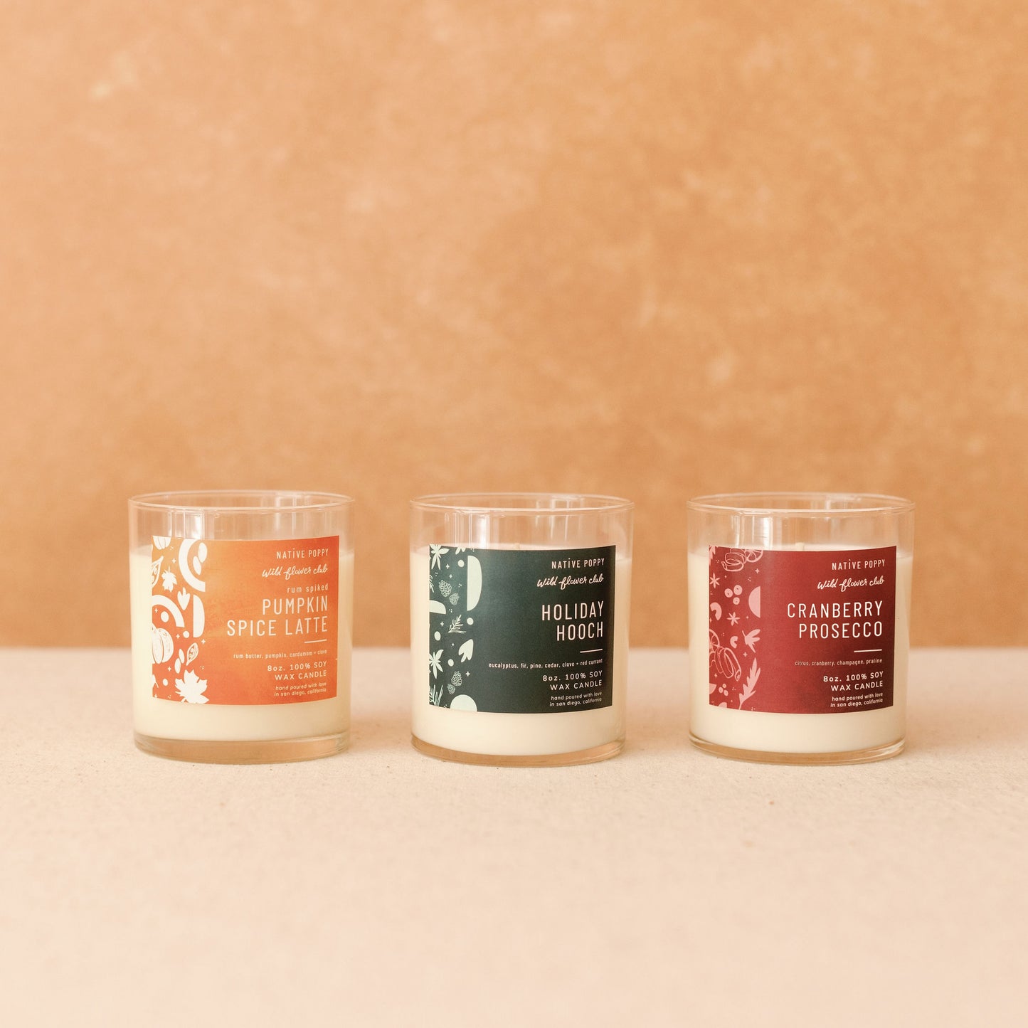 Holiday candles from Native Poppy