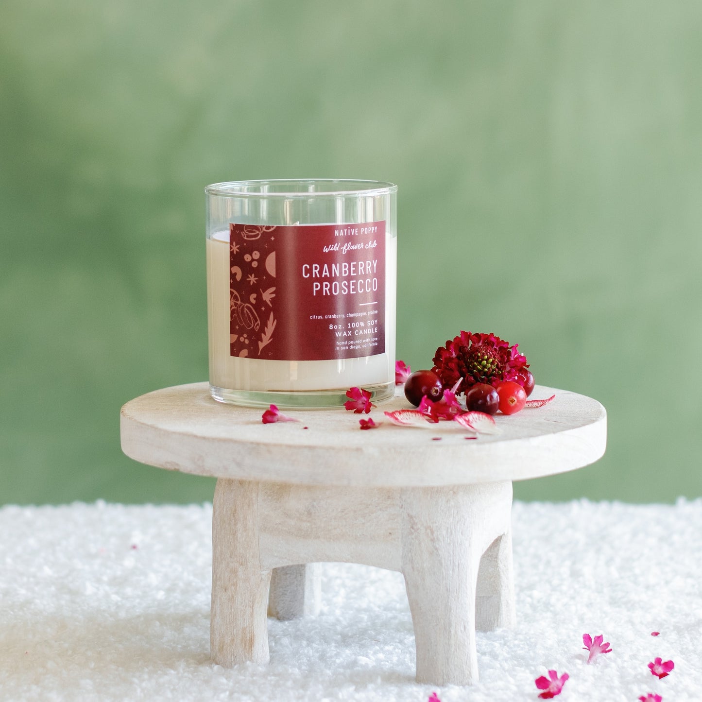 Native Poppy Cranberry Prosecco Candle