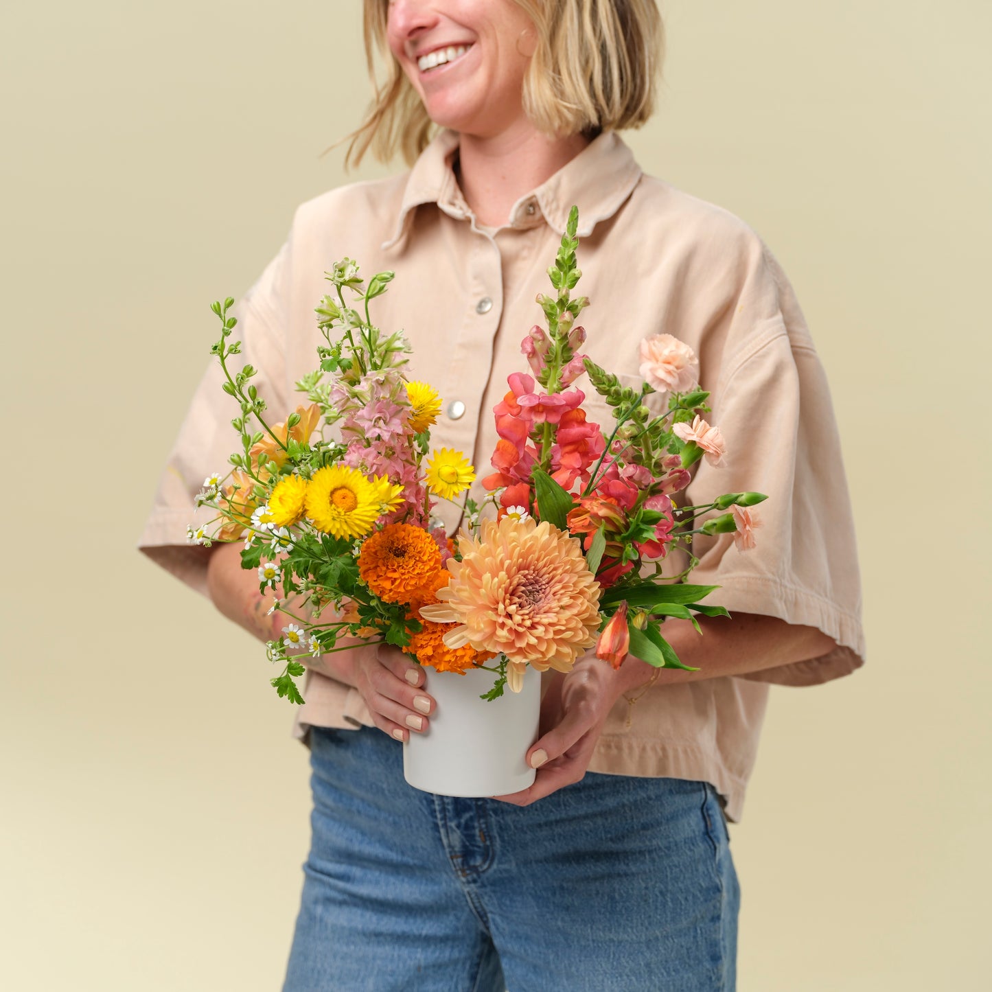 Petite bright + cheery flower arrangement from Native Poppy