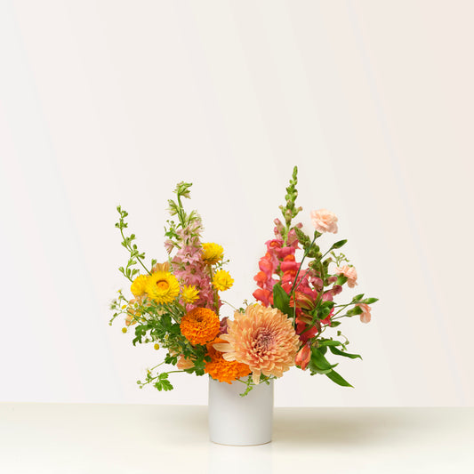 Petite bright + cheery flower arrangement from Native Poppy