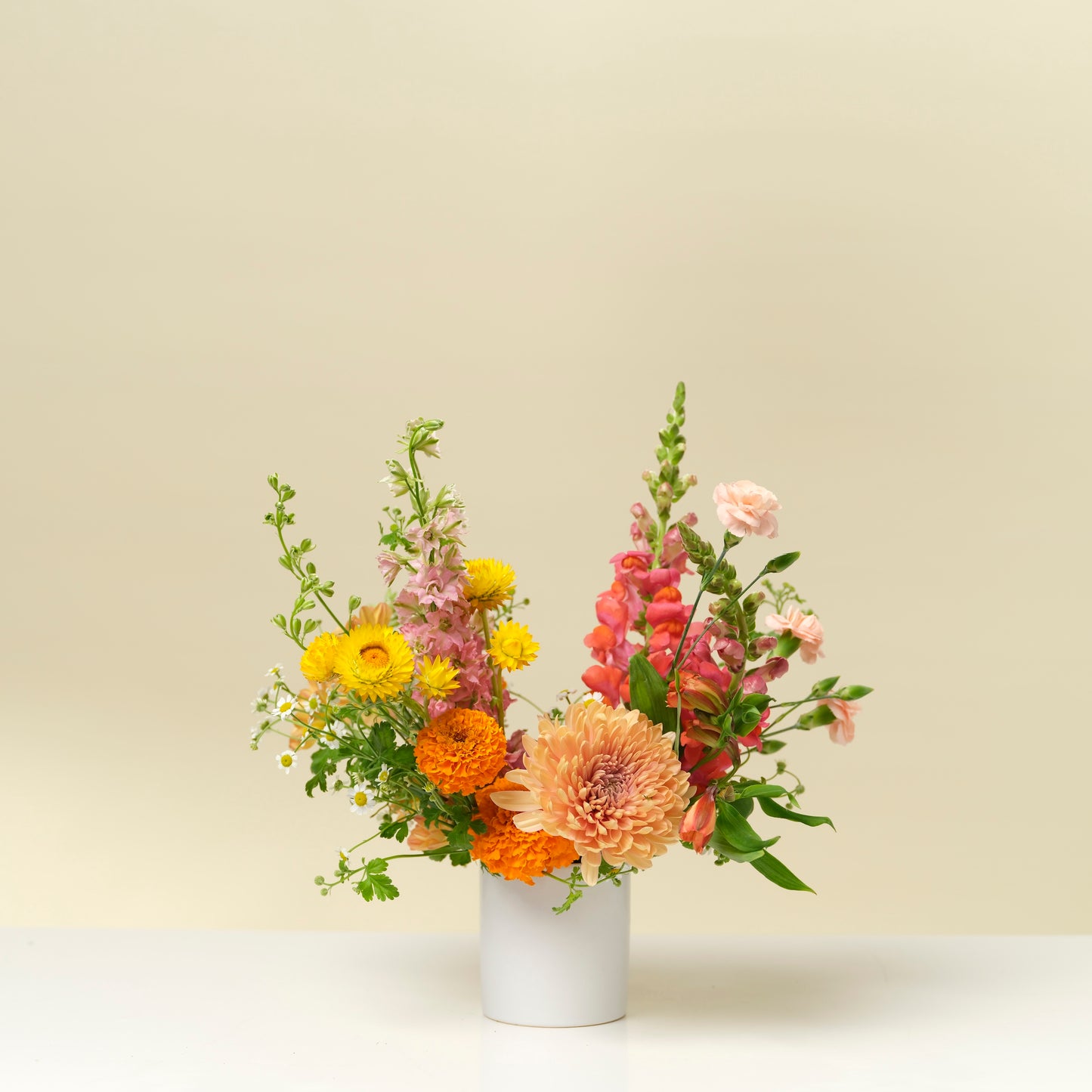 Petite bright + cheery flower arrangement from Native Poppy