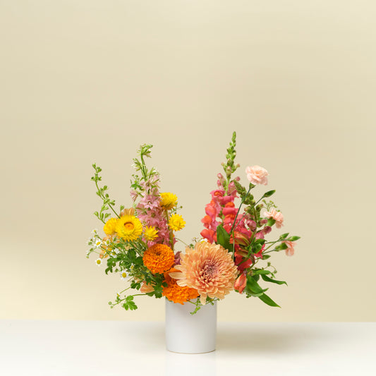 Petite bright + cheery flower arrangement from Native Poppy