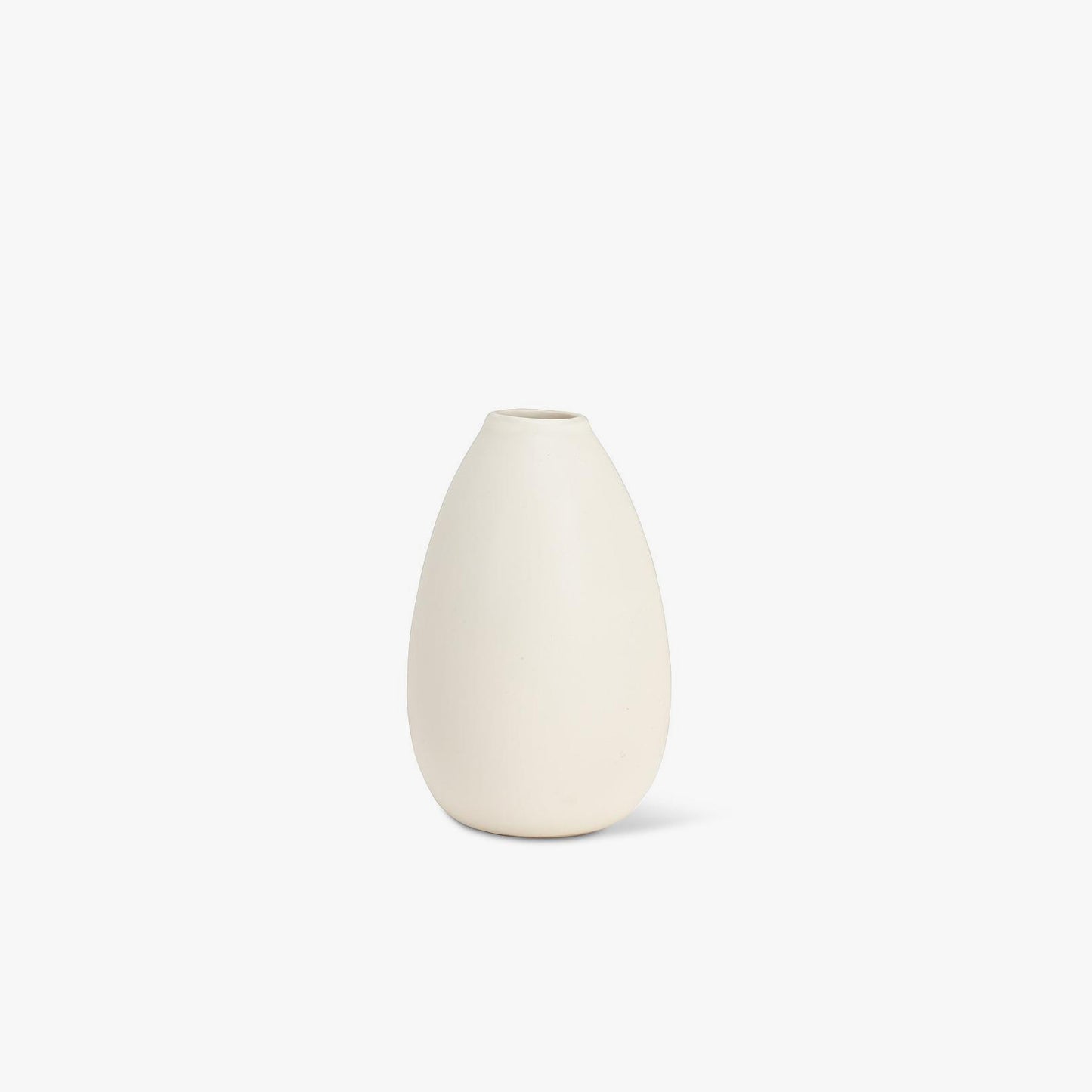 Small ivory teardrop ceramic vase