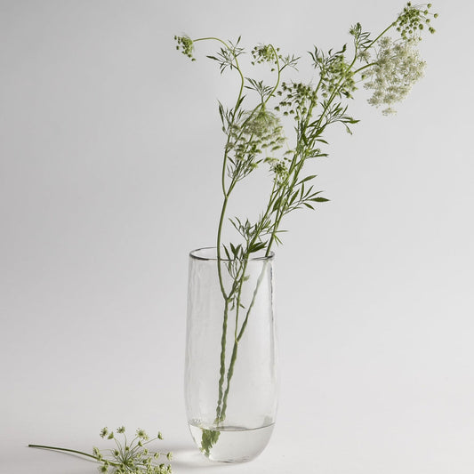 Tall Pebbled Glass Vase