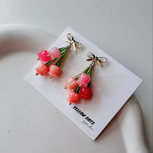 Tulips Bouquet Earrings | Beaded Earrings