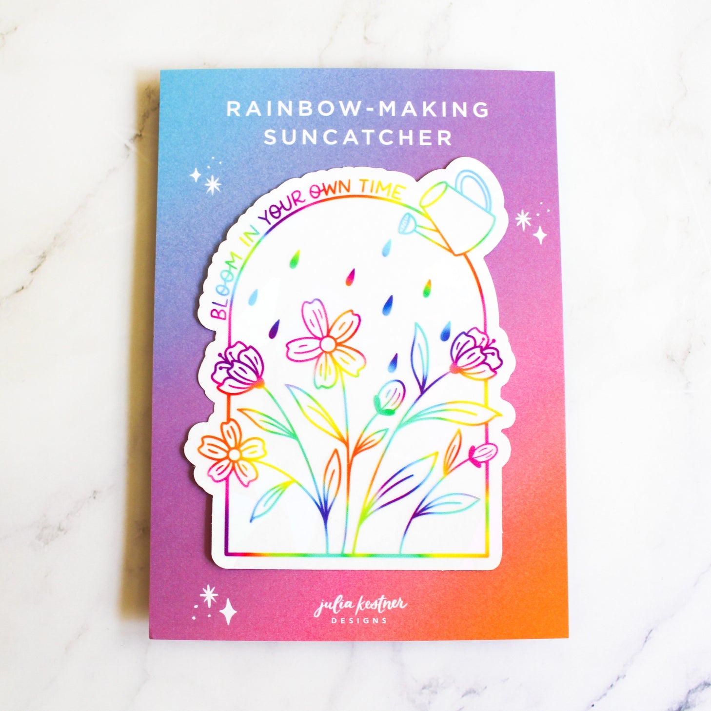 packaging for Bloom in Your Own Time - Rainbow-Making Suncatcher