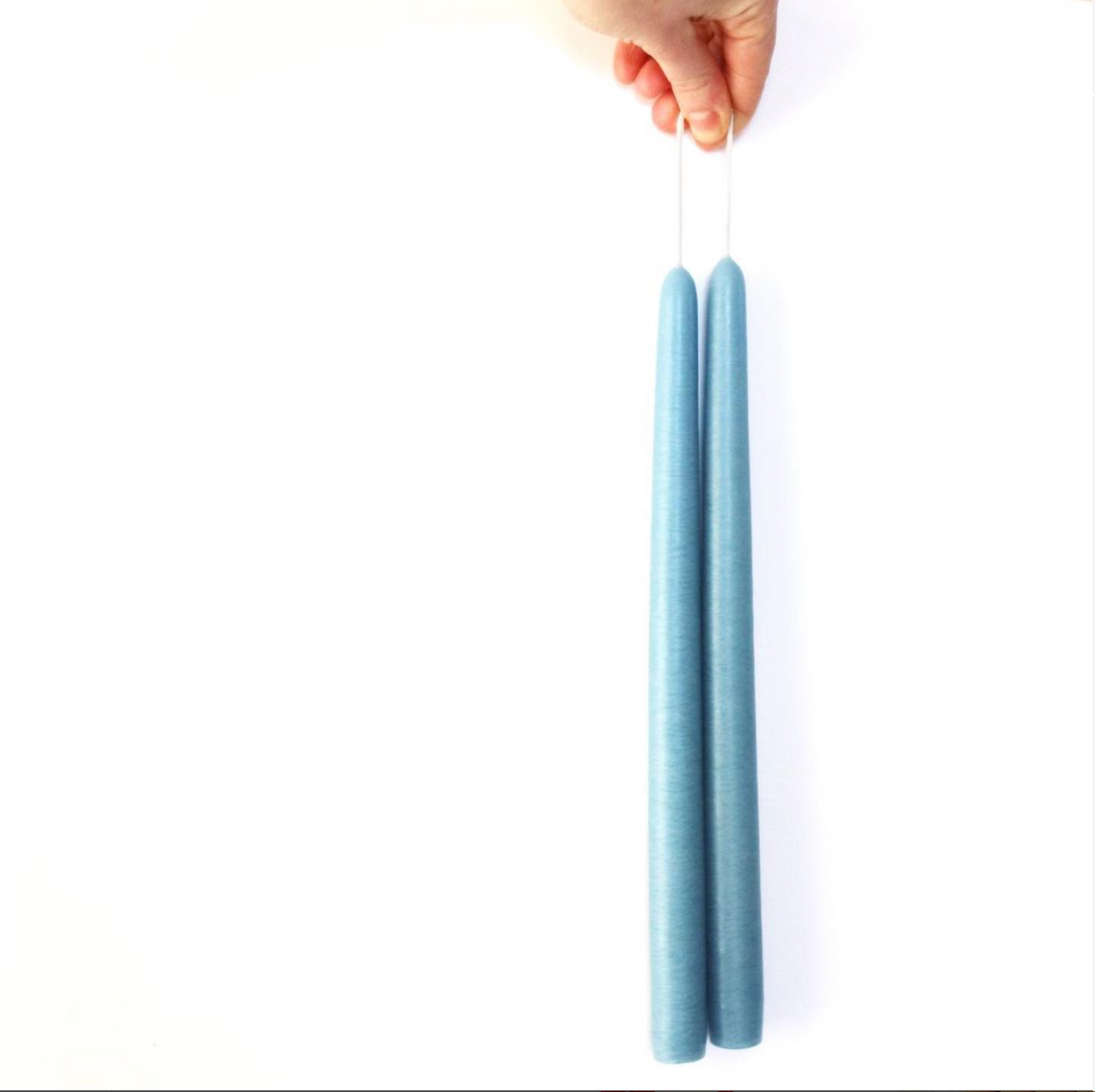 Ice blue taper candle