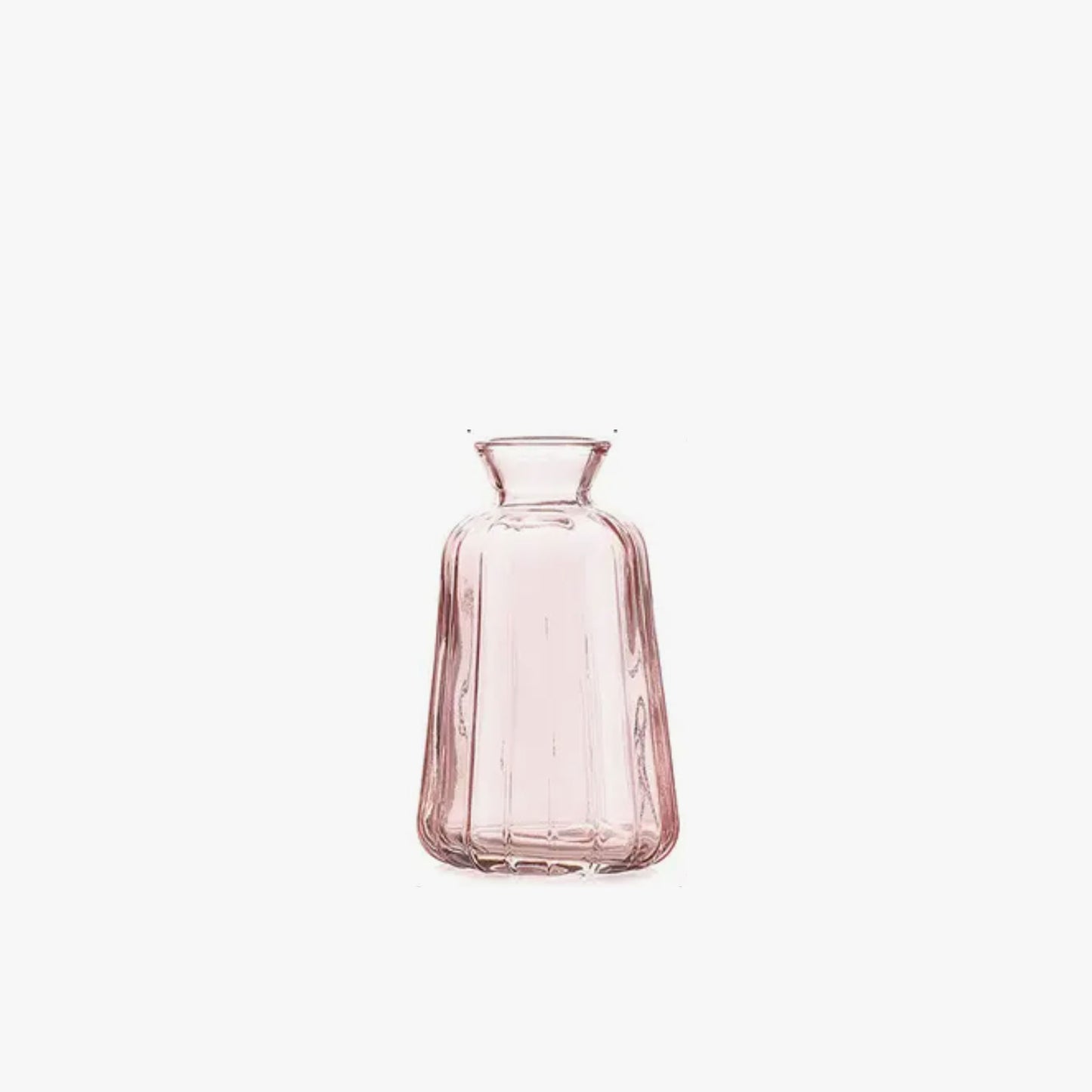 tapered pink glass bud vase