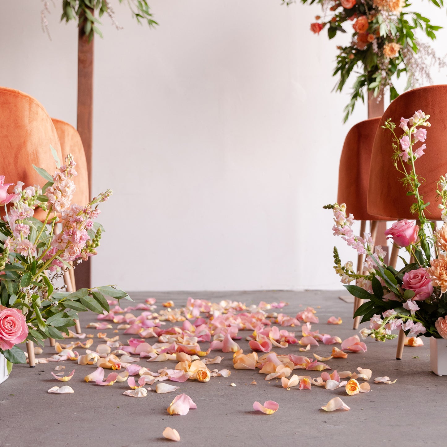 Wedding aisle flower petals from Native Poppy