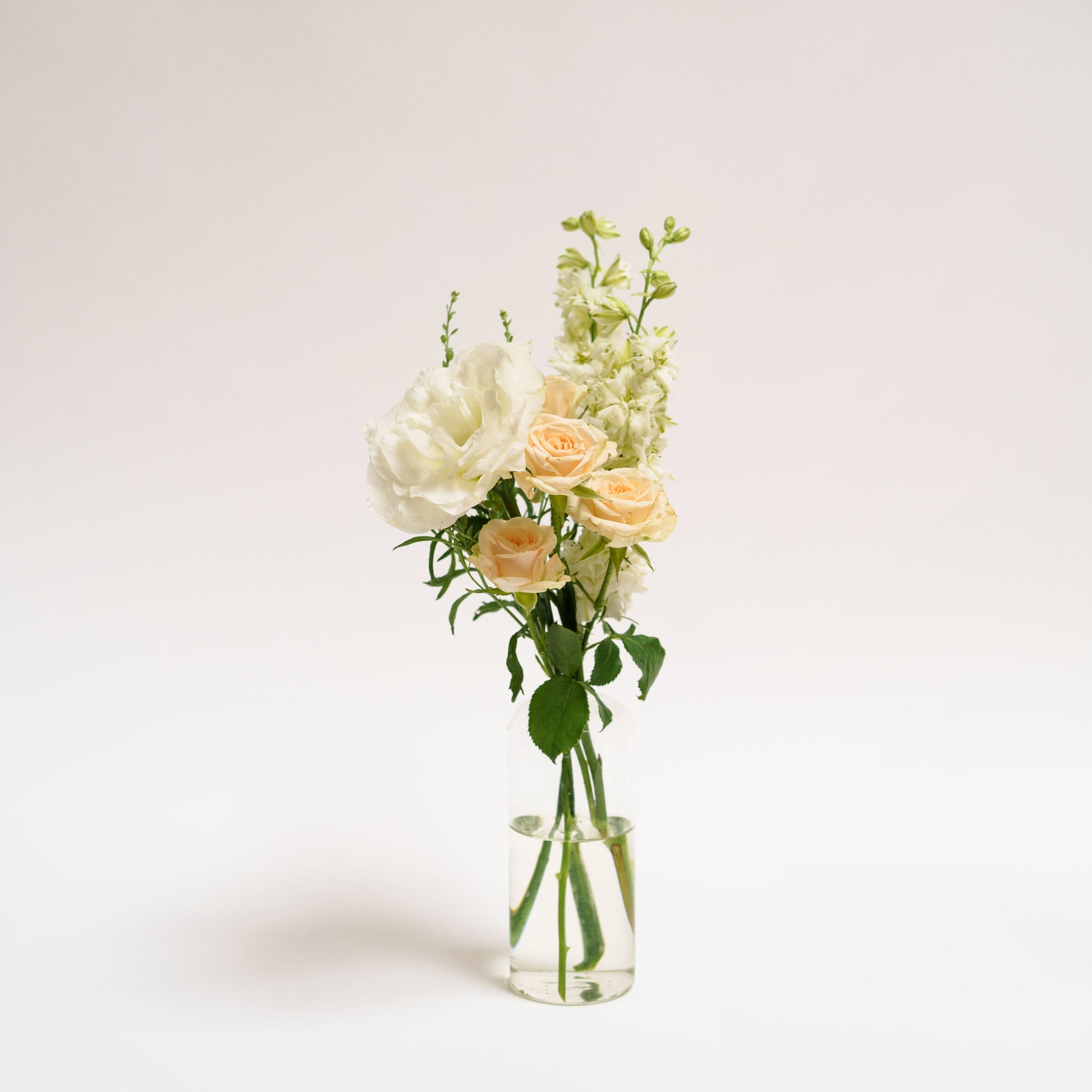 Medium glass bud vase flower arrangement