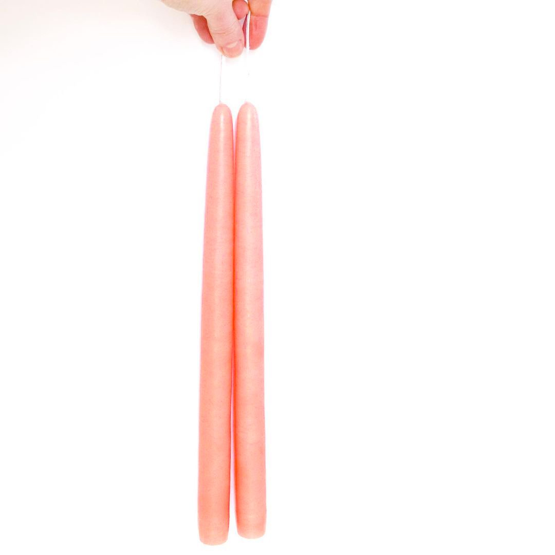 12" peach taper candles