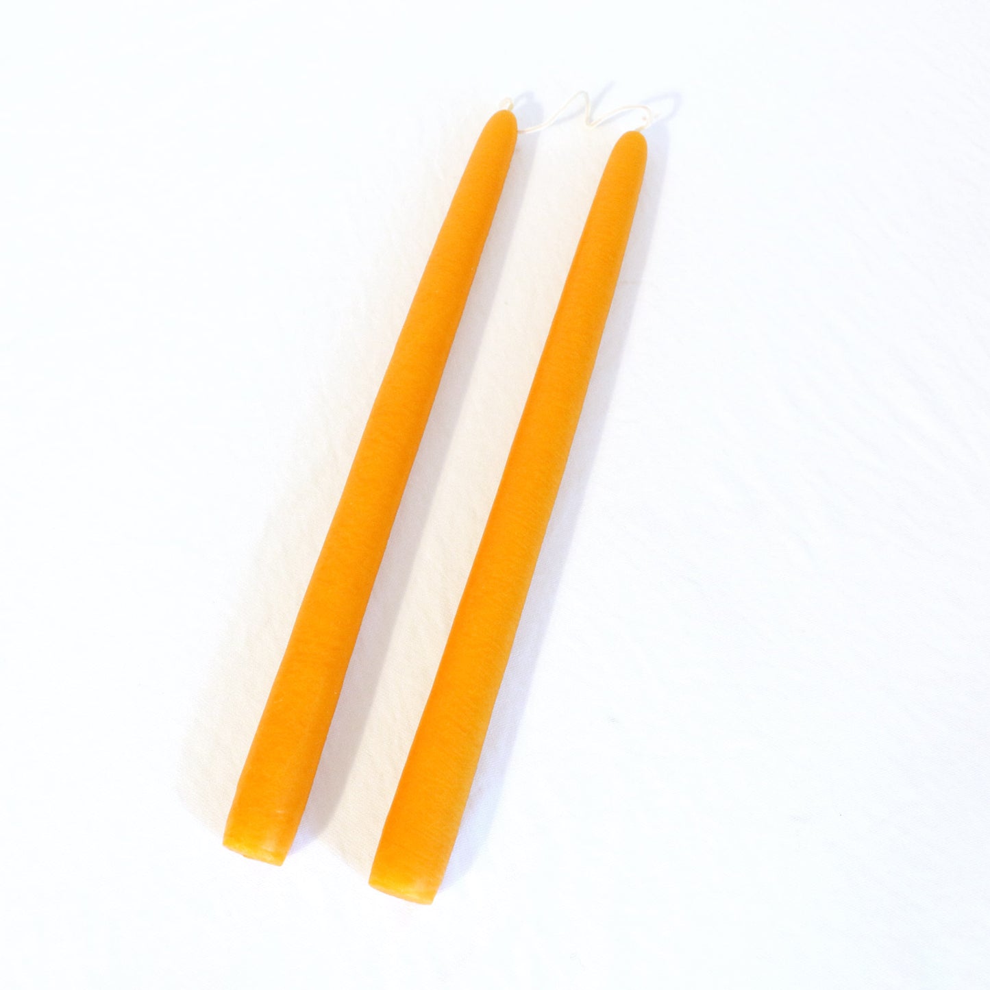 Yellow gold taper candles - pair of two taper candles