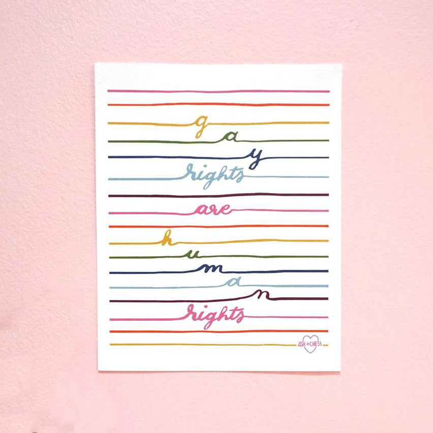 Rainbow art print - gay rights are human rights