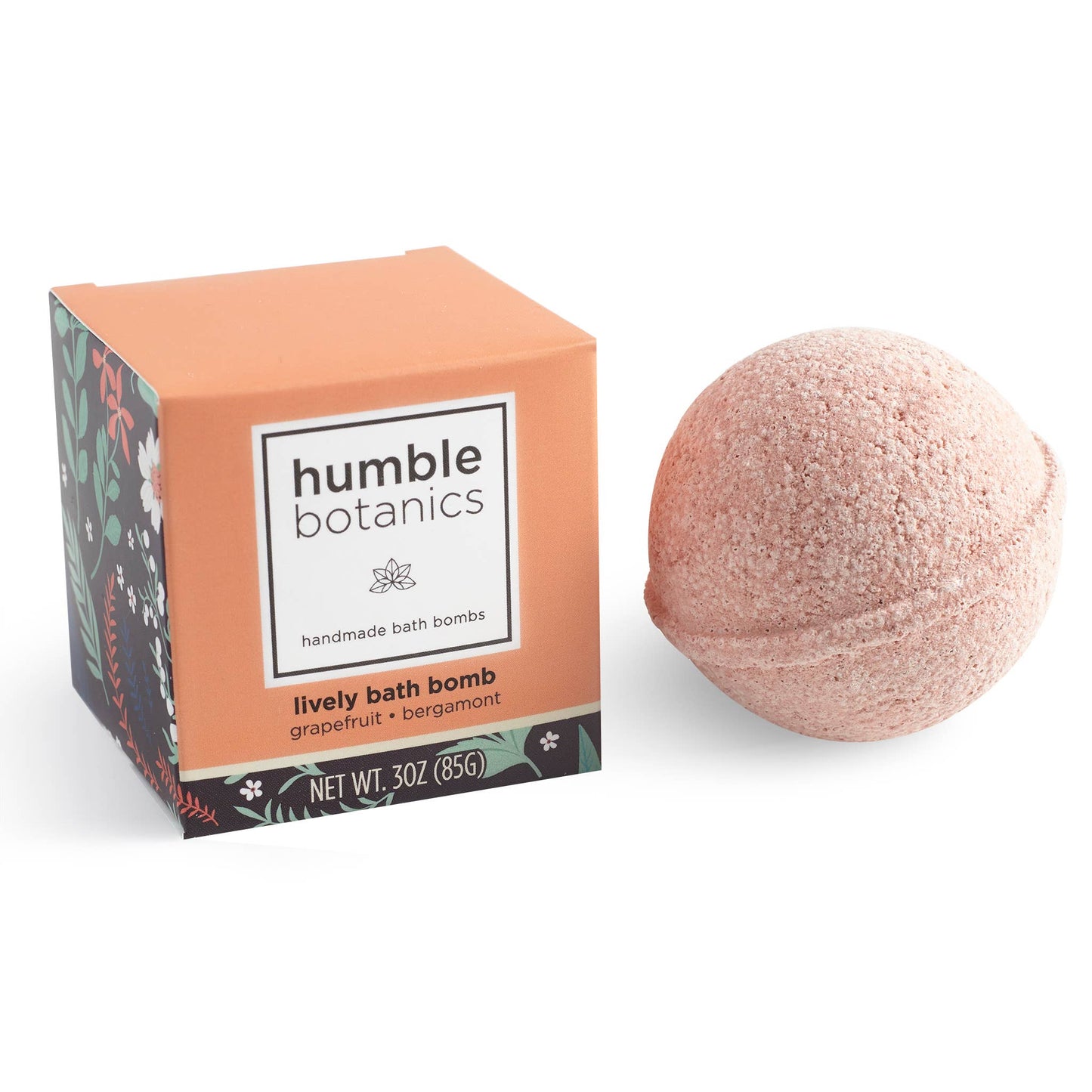 Grapefruit + Bergamot bath bomb in peach box