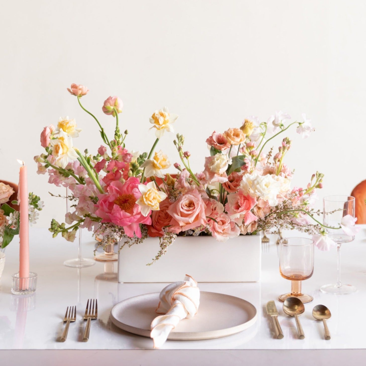 Long and Low Flower Arrangement from Native Poppy