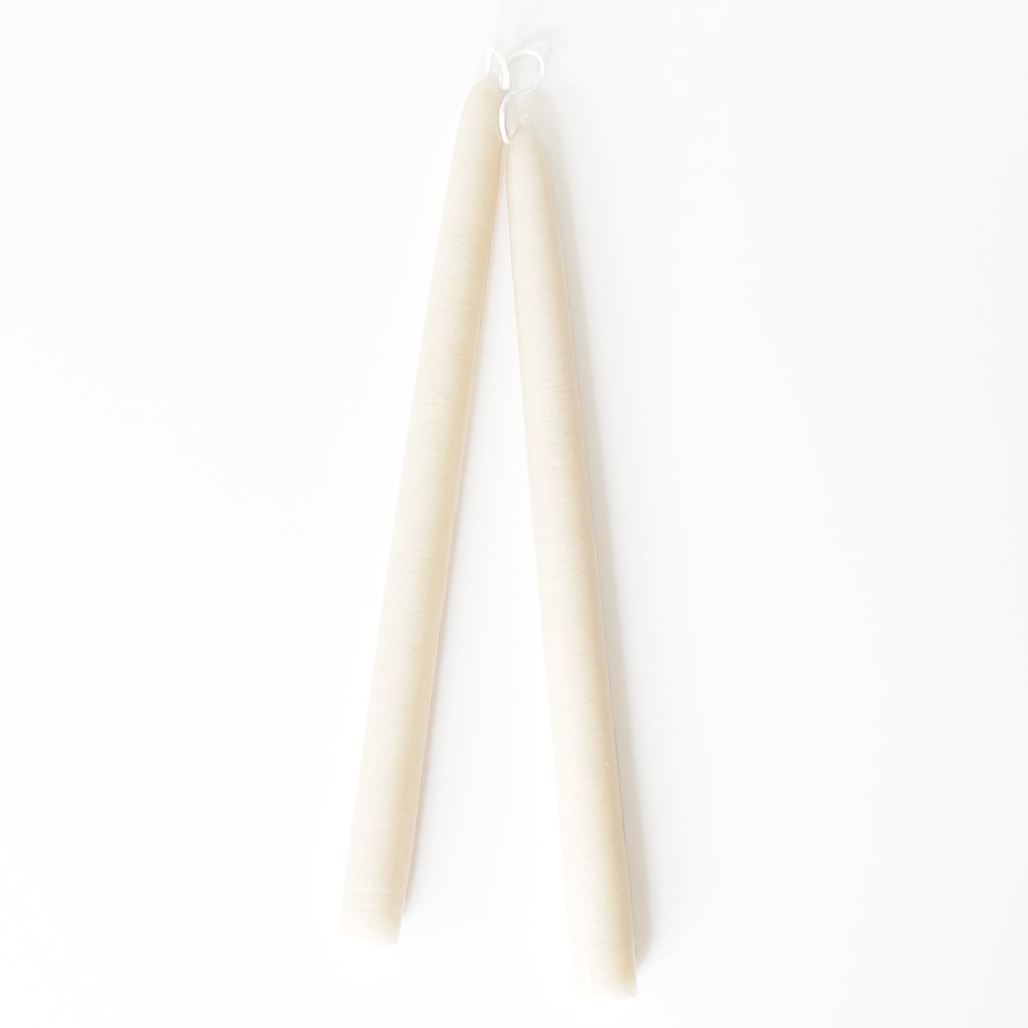 Off white taper candle pair