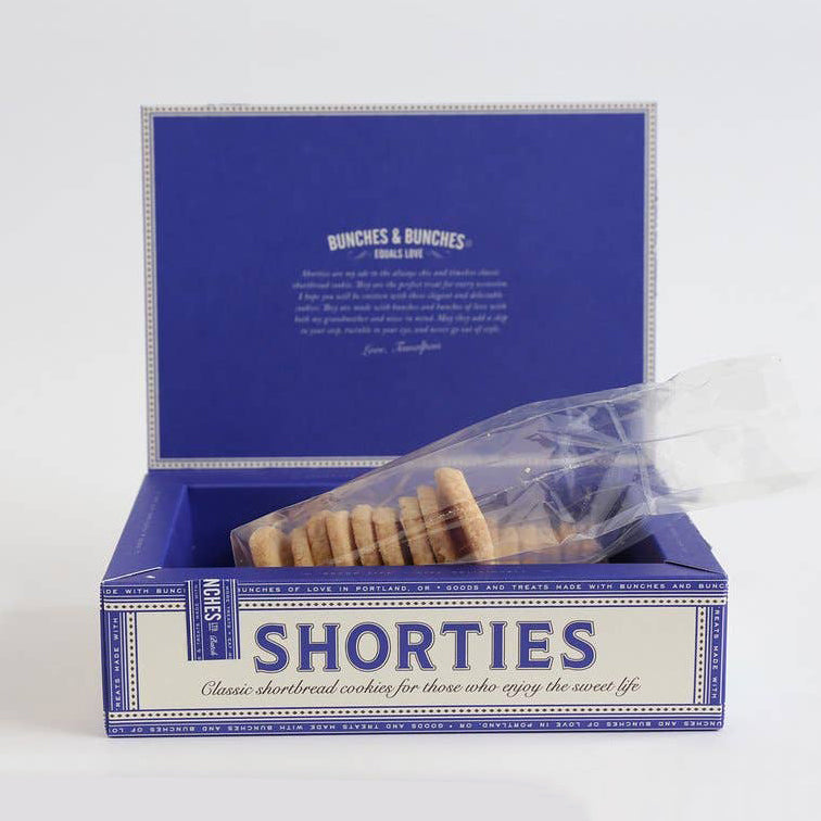 Shorties Shortbread Cookies gift box open